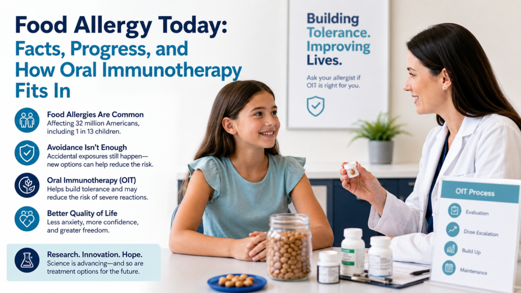 Child with food allergies meeting with an allergist to discuss Oral Immunotherapy treatment
