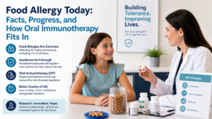 Child with food allergies meeting with an allergist to discuss Oral Immunotherapy treatment